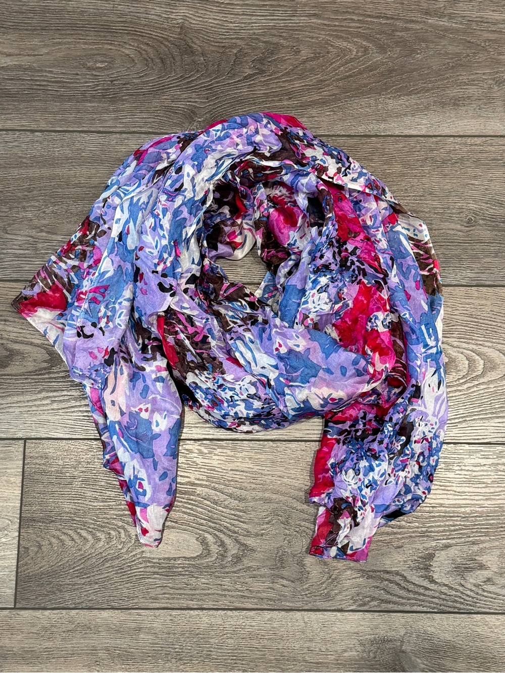 Lightweight Floral Abstract Print Scarf Wrap